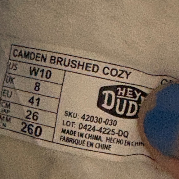 NWT - HEY DUDE Camden Brushed Cozy - SZ 10 - Picture 15 of 15